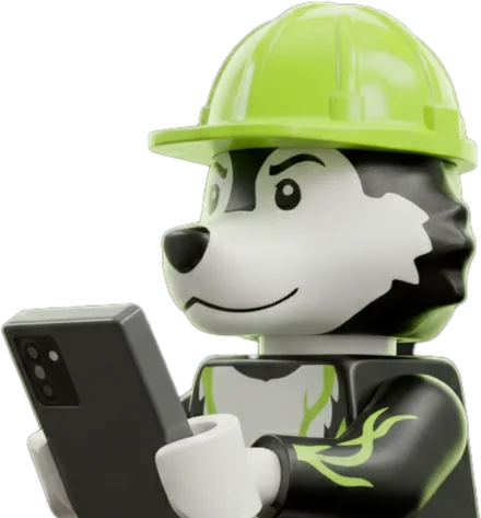 Wolfgang, das Maskottchen von WG-Digital, schaut über den Rand der Vorschau