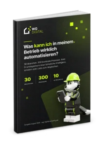 Buch-Mockup der kostenlosen Übersicht mit KI-Prozessen aus verschiedenen Branchen